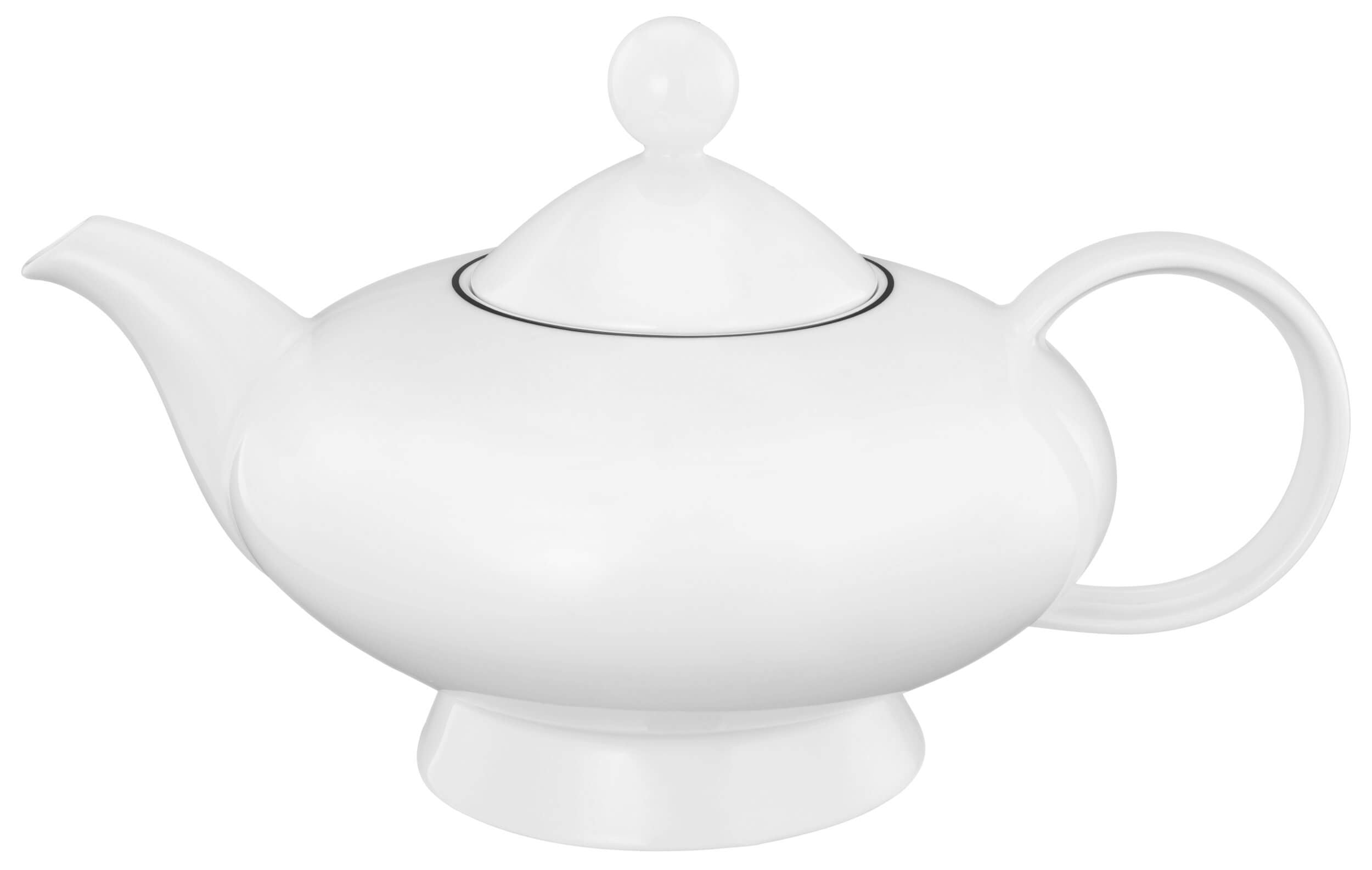 Porcelāna tējas uzlejamā kanniņa Lido Black Line 1.25L Seltmann Weiden