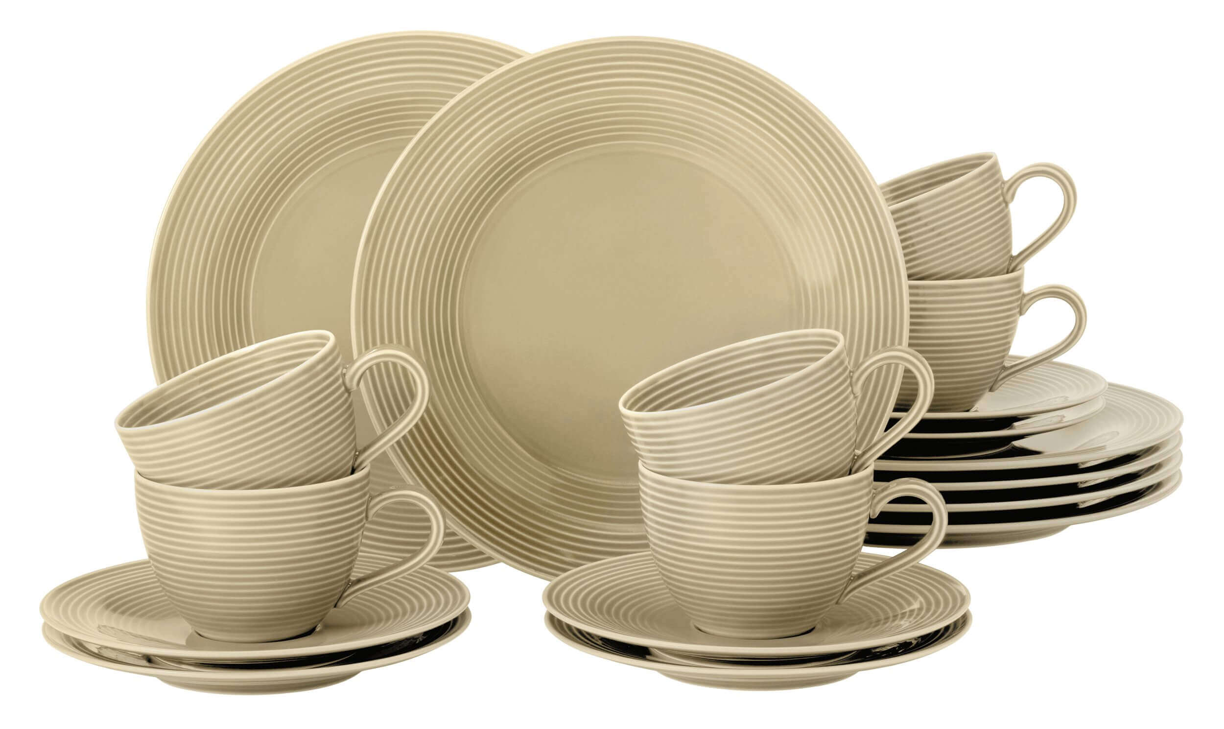 Kafijas servīze Seltmann Weiden Beat Color Glaze 6 personām, smilškrāsas