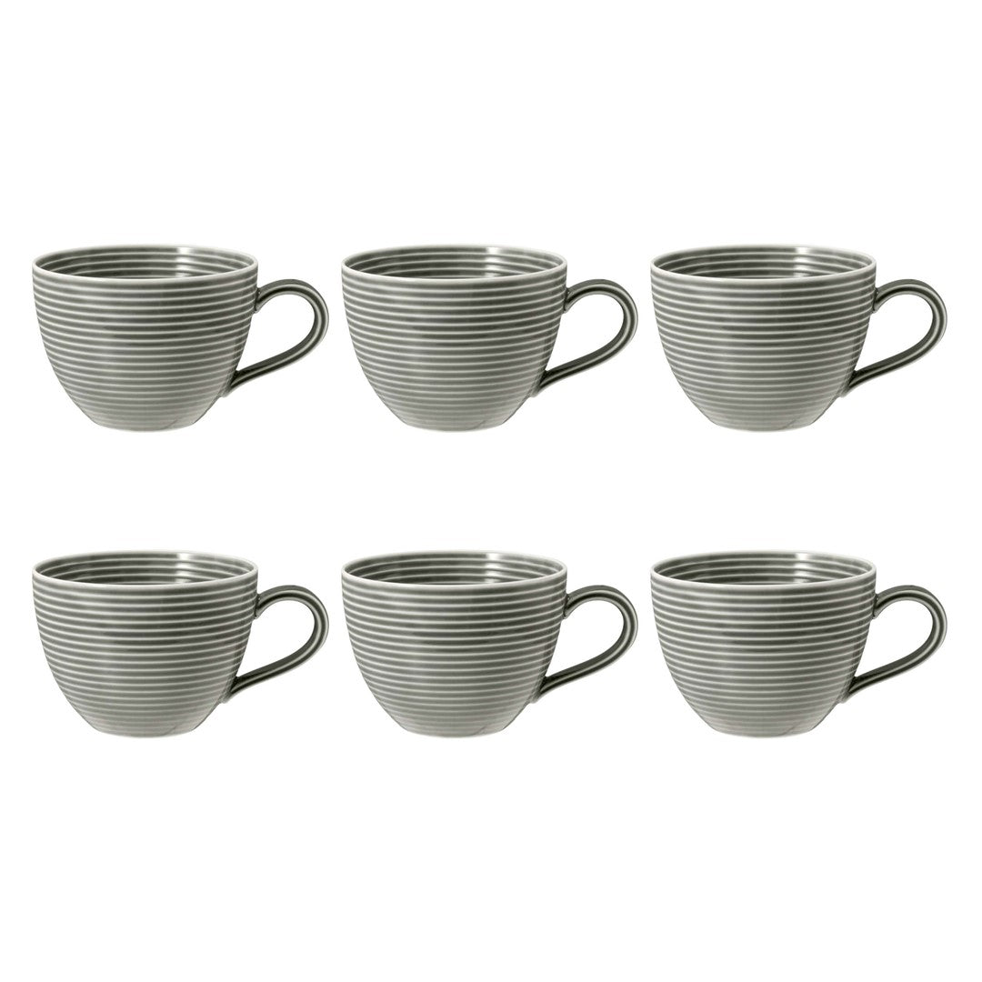 Porcelāna kafijas tases Seltmann Weiden Beat Color Glaze 0.26L, 6 gab., pērļu pelēkas