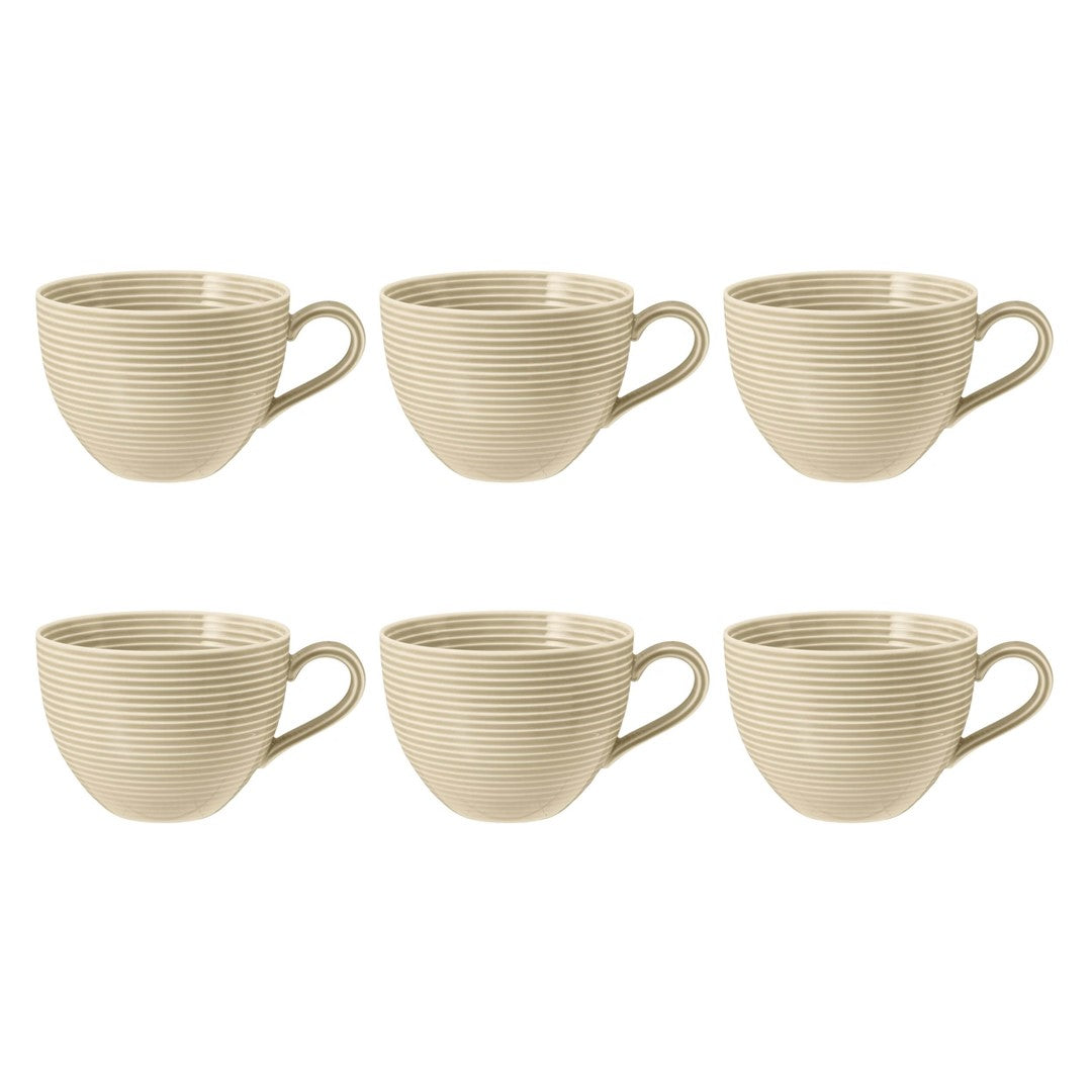 Porcelāna kafijas tases Seltmann Weiden Beat Color Glaze 350ml, 6 gab., smilškrāsas