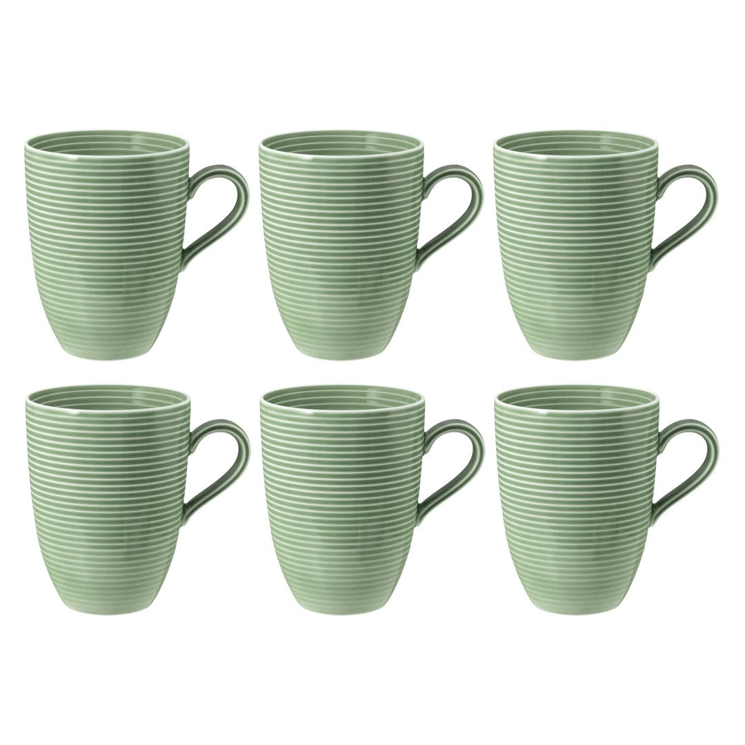 Porcelāna krūzes Seltmann Weiden Beat Color Glaze 350ml, 6 gab., zaļas