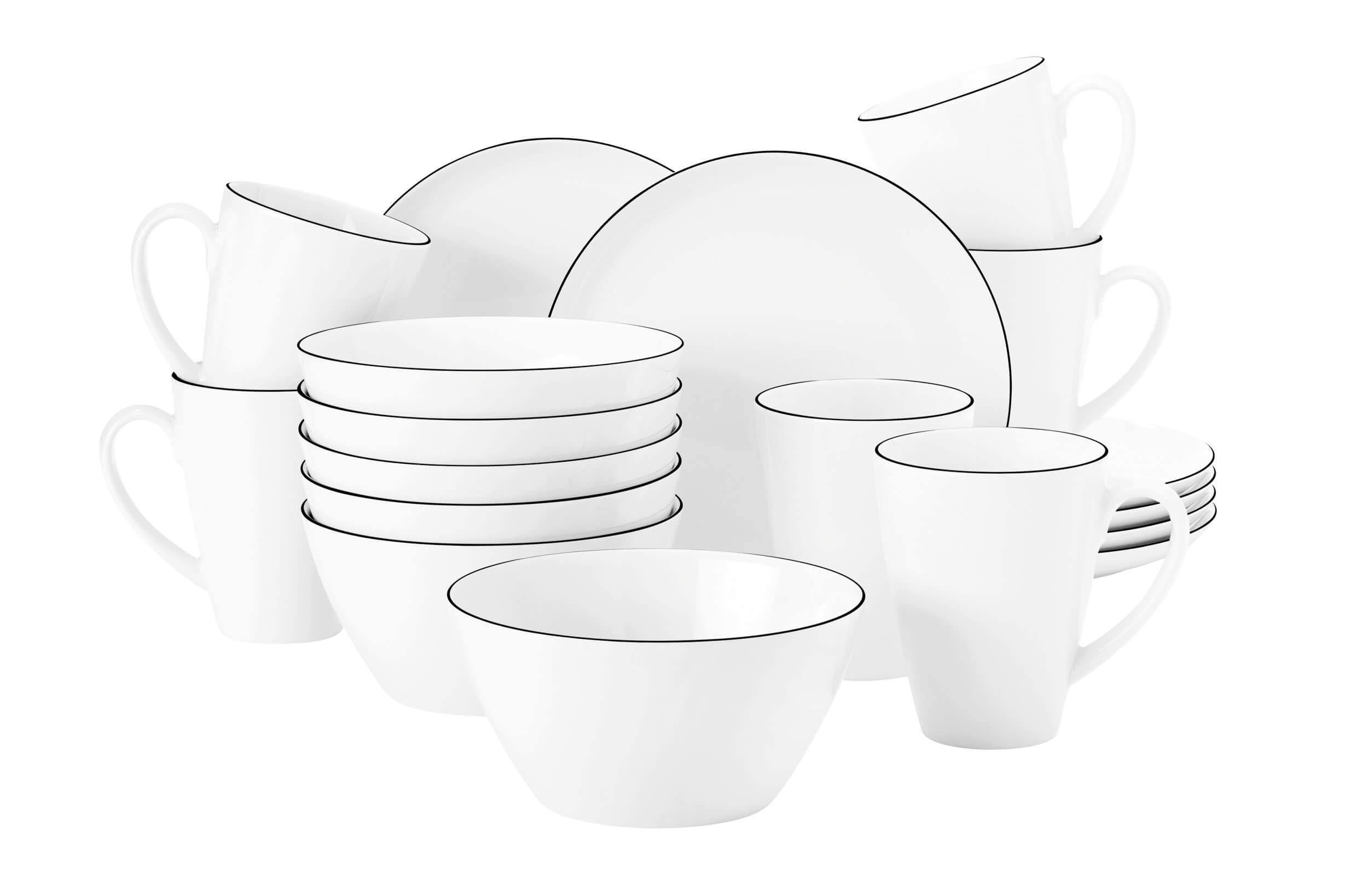 Porcelāna brokastu servīze Black Line Seltmann Weiden 6pers. 18pr.