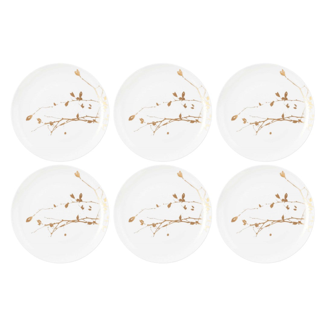 Porcelāna šķīvis Seltmann Weiden Liberty Golden Rose Hip 22.5cm, 6gab.