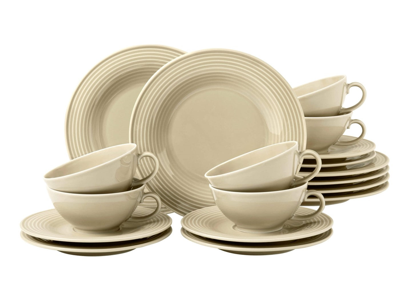 Tējas servīze Seltmann Weiden Beat Color Glaze 6 personām, smilškrāsas