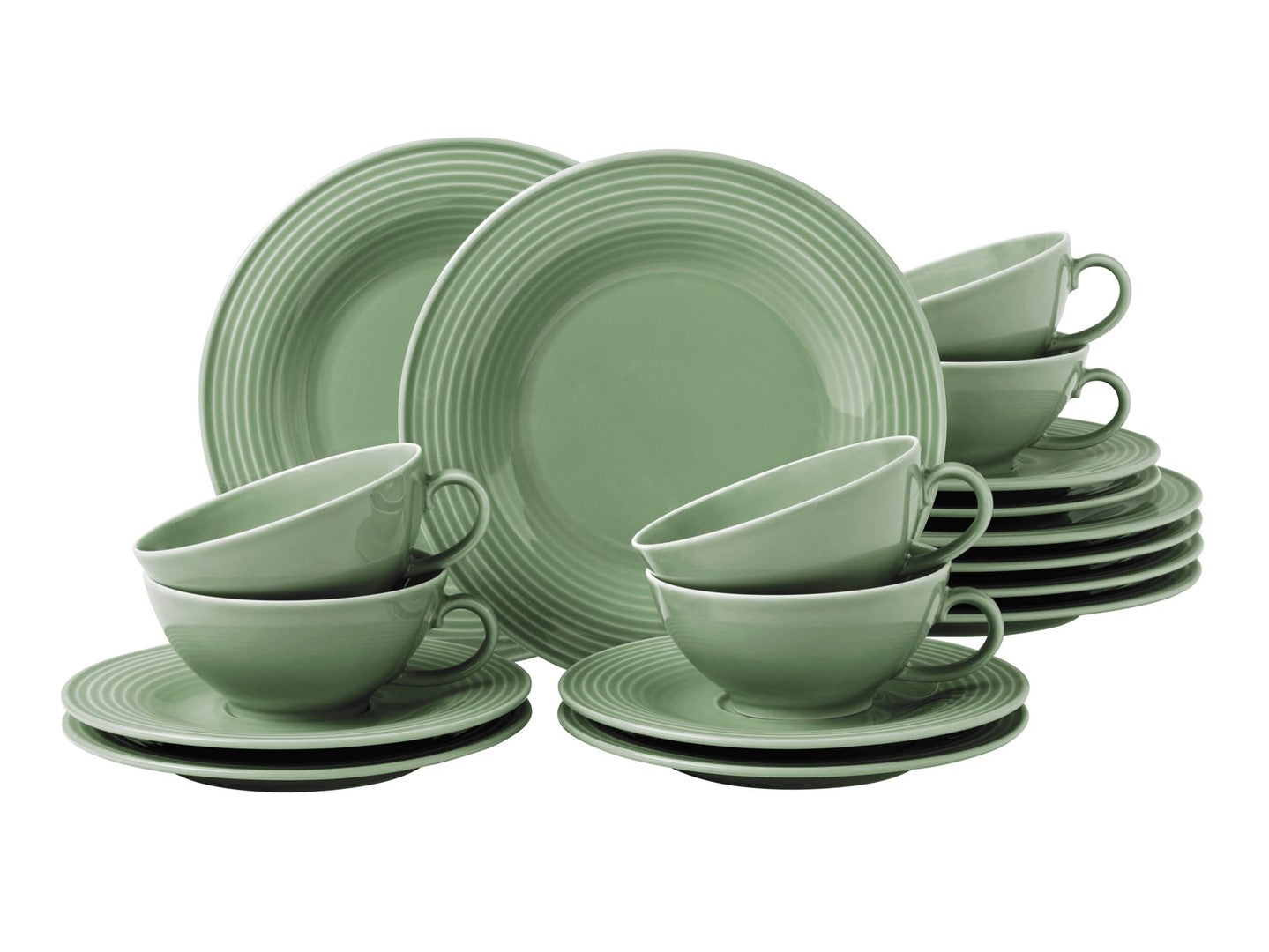 Tējas servīze Seltmann Weiden Beat Color Glaze 6 personām, zaļa