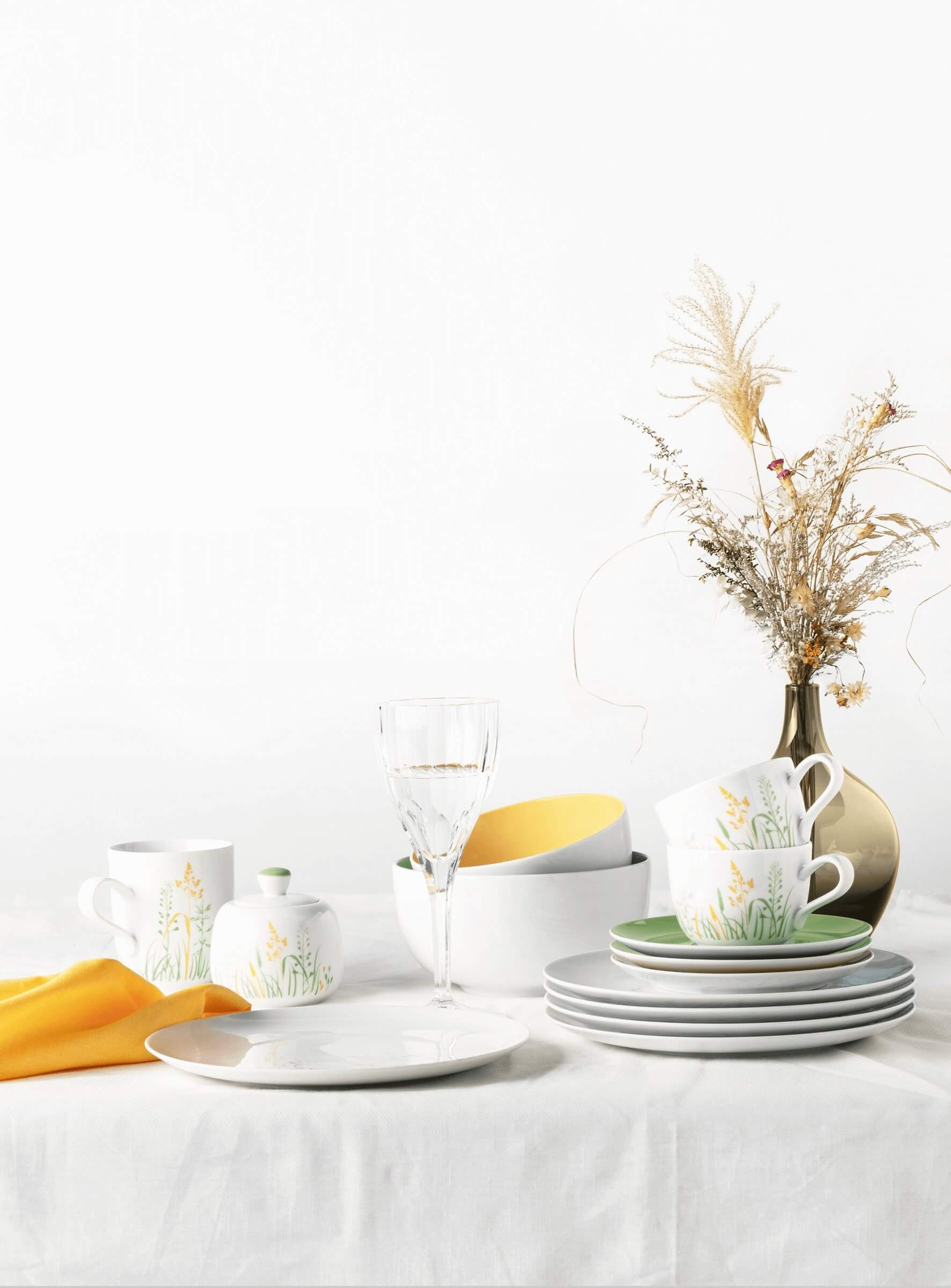 Kafijas servīze Seltmann Weiden Meadow Grasses 6 personām Curry dzeltena