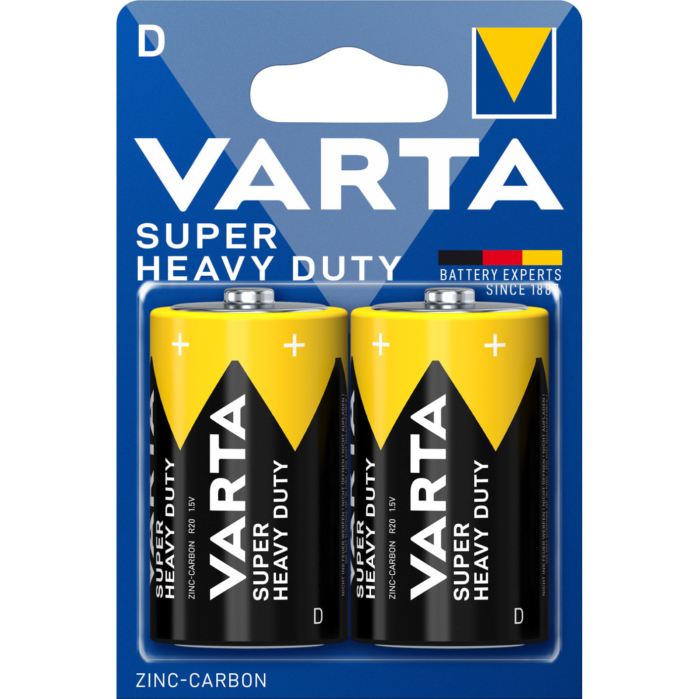 Apaļās baterijas D VARTA Super Heavy Duty, 2gb.