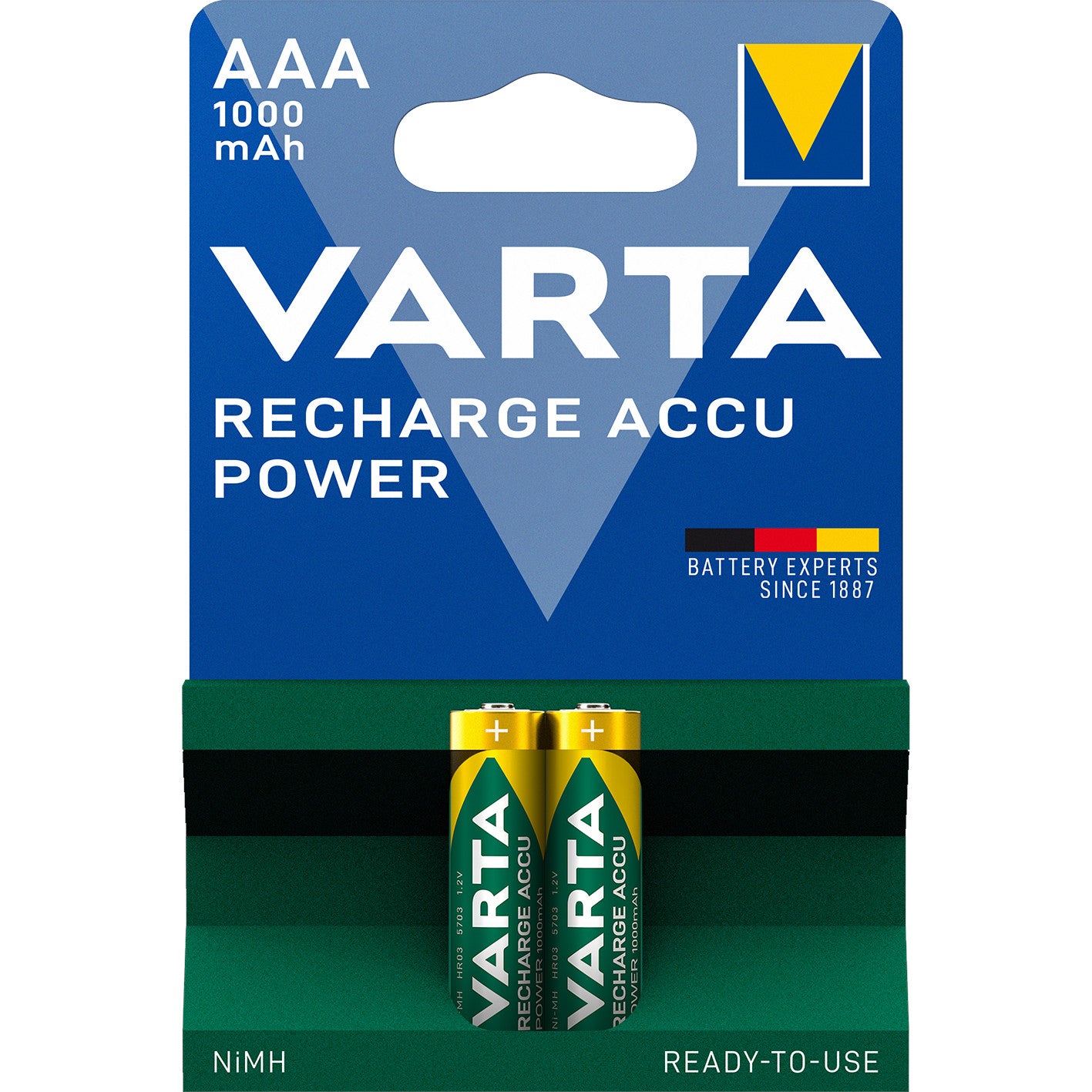 Baterijas lādējamas VARTA Recharge Accu Power AAA 1000mAh 2gb.