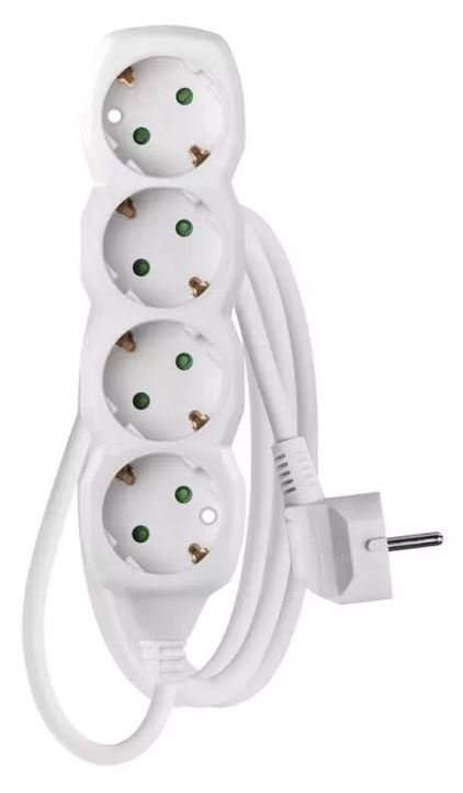 Pagarinātājs 4/1.5m ar zemi balts schuko EMOS