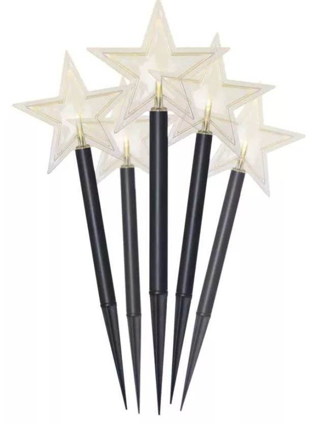 Virtene Ziemassvētku zvaigznes 5LED WW IP44 1.2m ar taimeri EMOS (2xAA)
