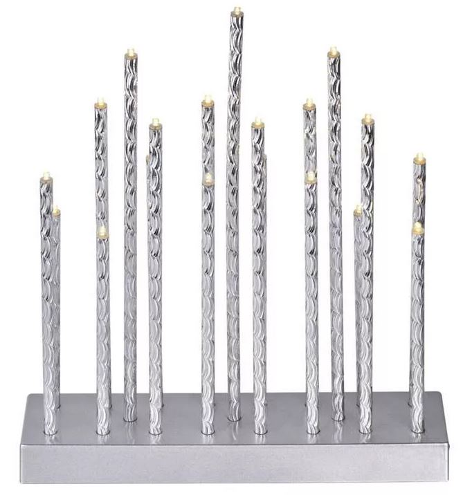 Svečturis Ziemassvētku sudraba 19LED 1.2W IP20+Taimeris 25x28.5cm(3xAA) EMOS DCAW02