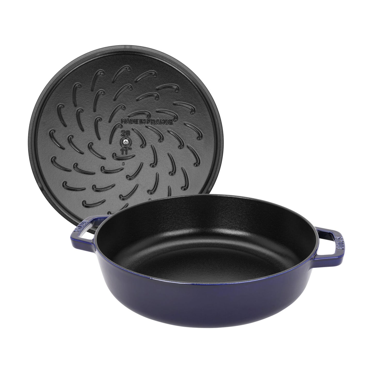 Čuguna dziļā panna 28cm STAUB Braisers Cristera Saute ar vāku Čuguna dziļā panna 28cm STAUB Braisers Cristera Saute ar vāku