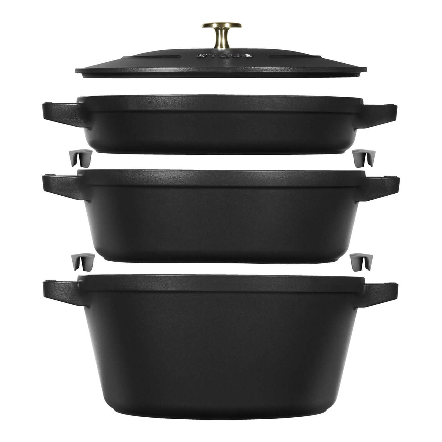 Čuguna katla, dziļās pannas un pannas komplekts Staub Stackable 24cm