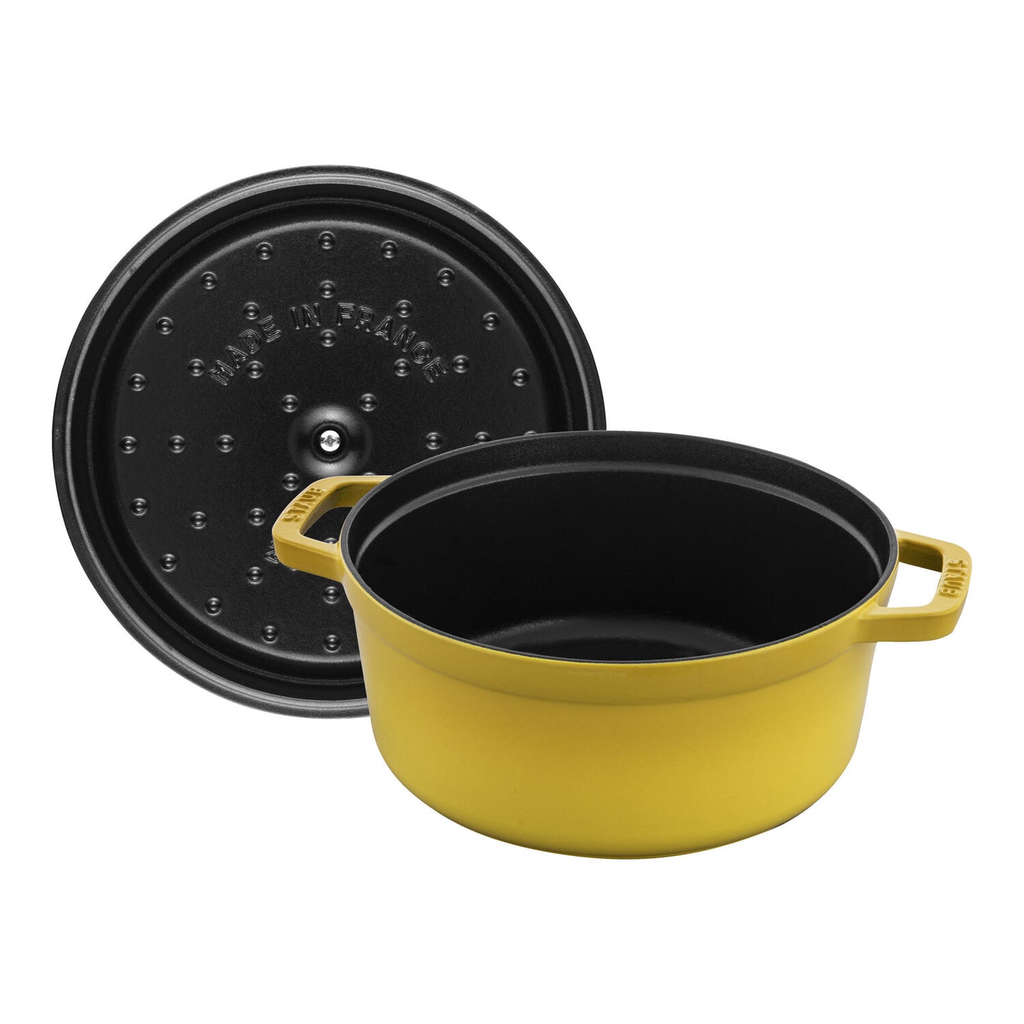 Čuguna katls emaljēts ar vāku 24cm 3.7L Staub La Cocotte, dzeltens
