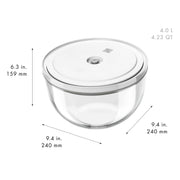 Stikla bļoda 24cm ar vakuuma vāku ZWILLING FRESH & SAVE Bowls L, 4.0L
