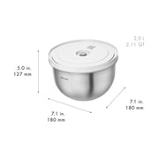 Vakuuma bļodu komplekts ZWILLING FRESH & SAVE Bowls S / M / L, nerūsējošā tērauda