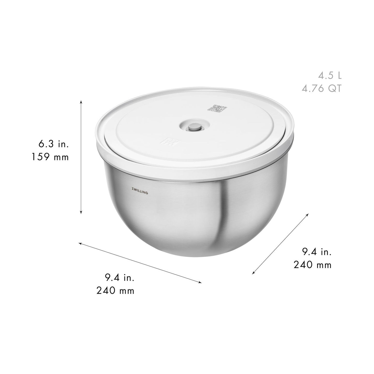Vakuuma bļodu komplekts ZWILLING FRESH & SAVE Bowls S / M / L, nerūsējošā tērauda Vakuuma bļodu komplekts ZWILLING FRESH & SAVE Bowls S / M / L, nerūsējošā tērauda