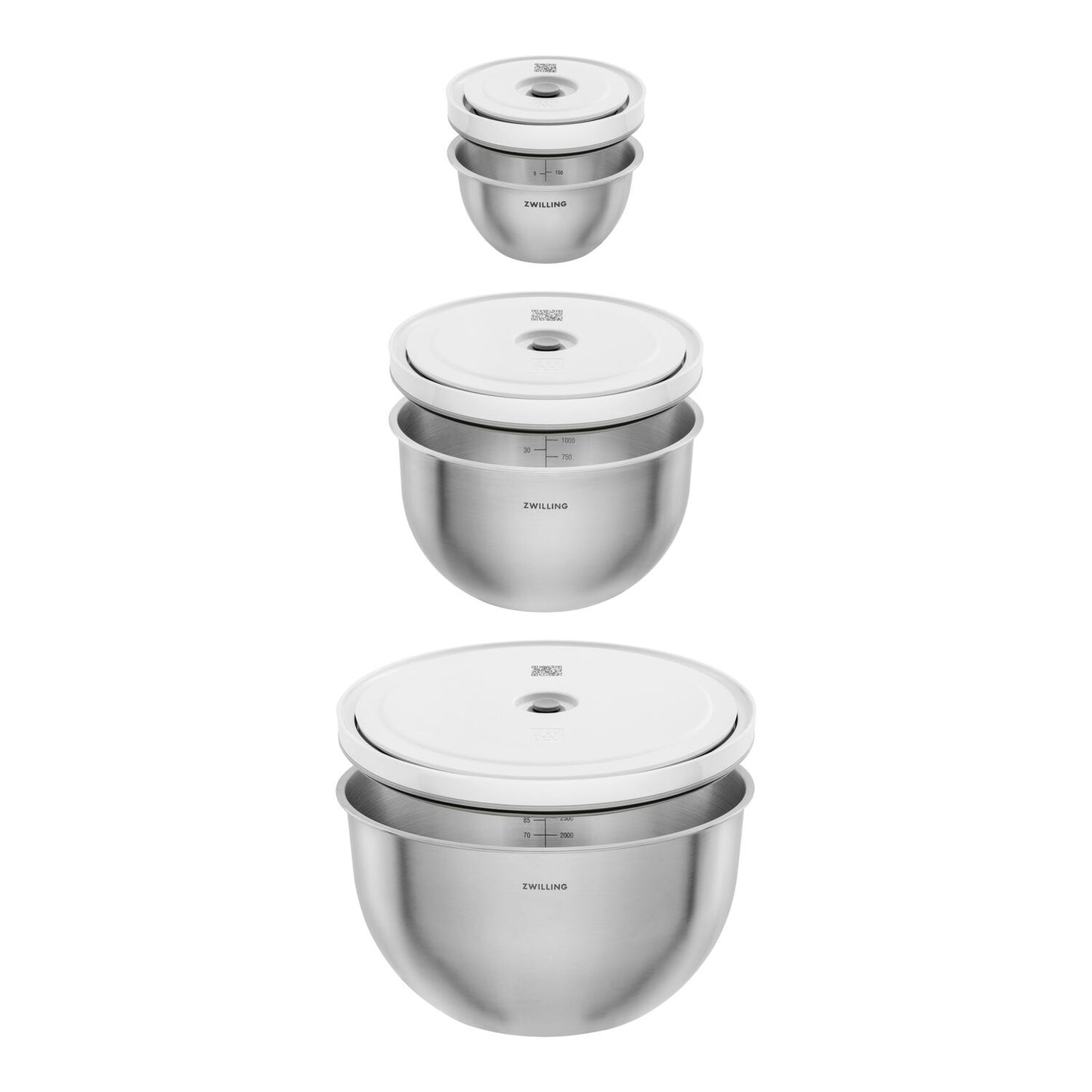 Vakuuma bļodu komplekts ZWILLING FRESH & SAVE Bowls S / M / L, nerūsējošā tērauda Vakuuma bļodu komplekts ZWILLING FRESH & SAVE Bowls S / M / L, nerūsējošā tērauda