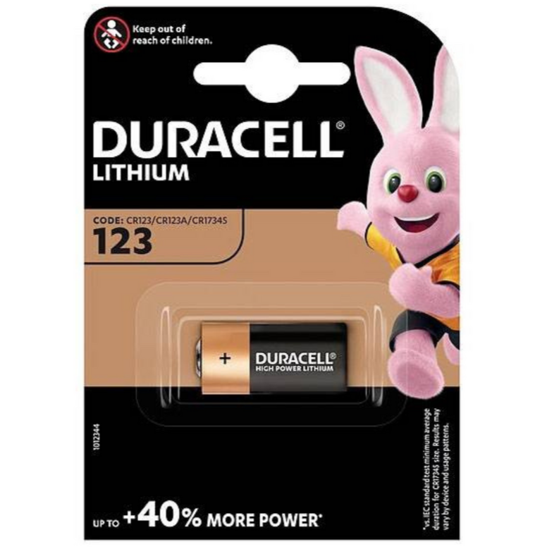 Litija baterija Duracell CR123A, 3V