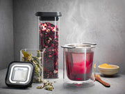 Stikla trauks beramiem pārtikas produktiem GEFU PANTRY MINI ar garšvielām un tēju, elegants un praktisks uz galda.