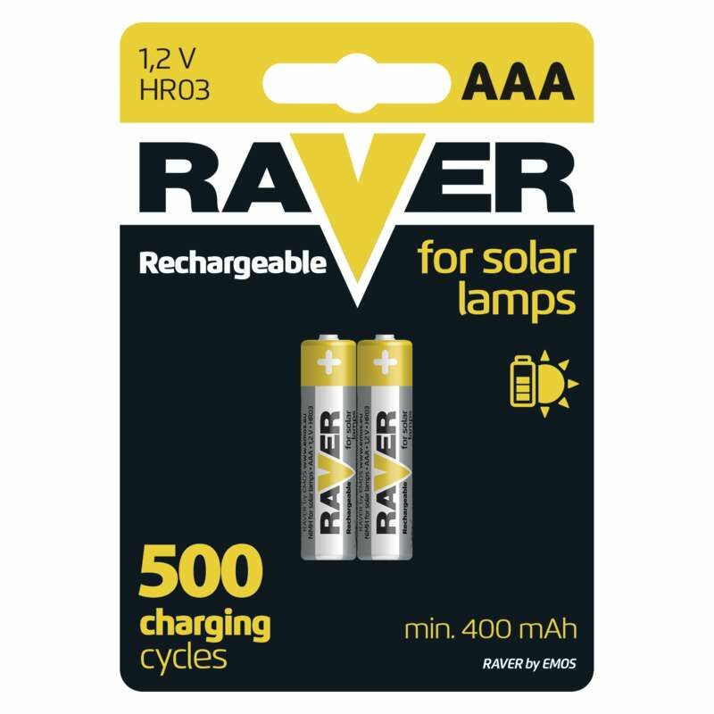 Akumulatori AAA 400mAh RAVER Solar 2gab. dārza saules lampām