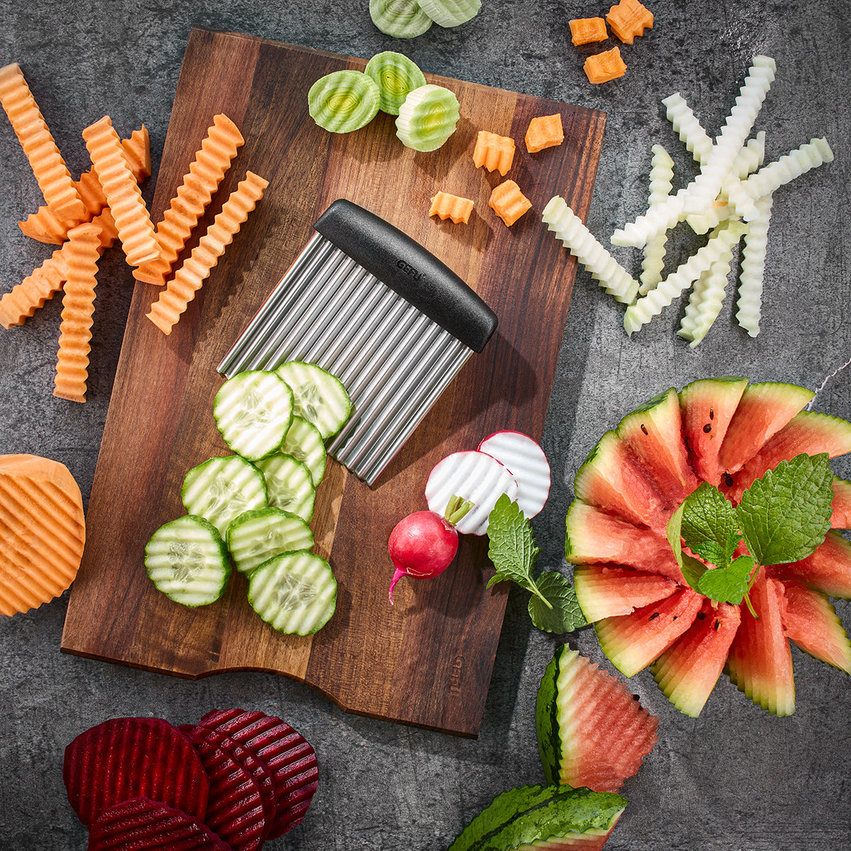 Viļņotais dārzeņu un augļu griezējs GEFU RIFFL