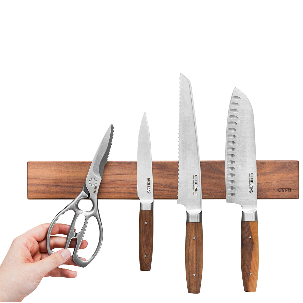 Magnētiskā nažu līste GEFU ENNO, riekstkoks