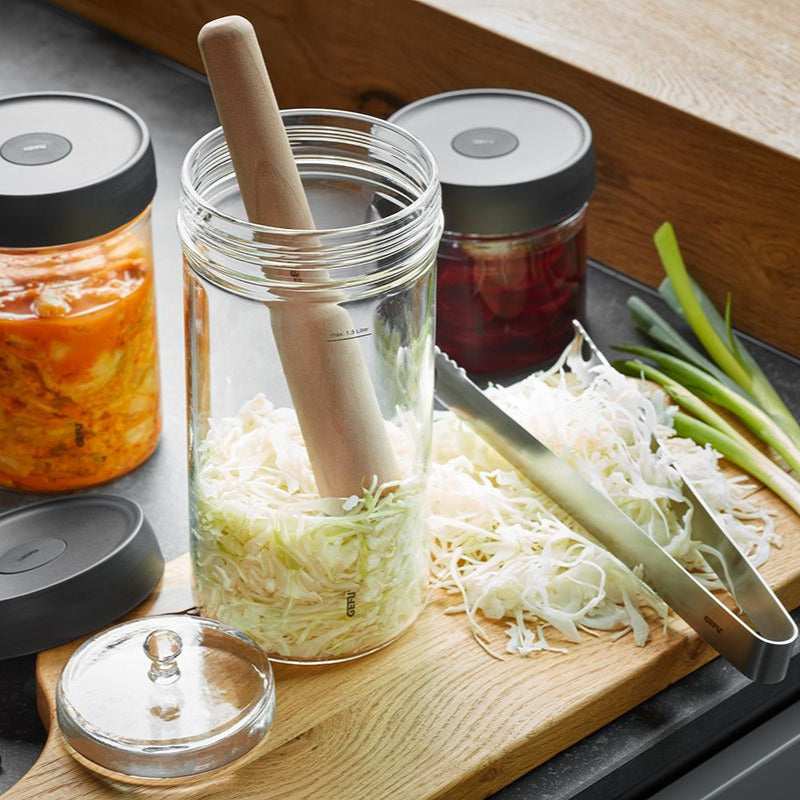 Stampa dārzeņu fermentēšanai GEFU NATIVO 22cm koka Piederumi dārzeņu fermentēšanai GEFU NATIVO