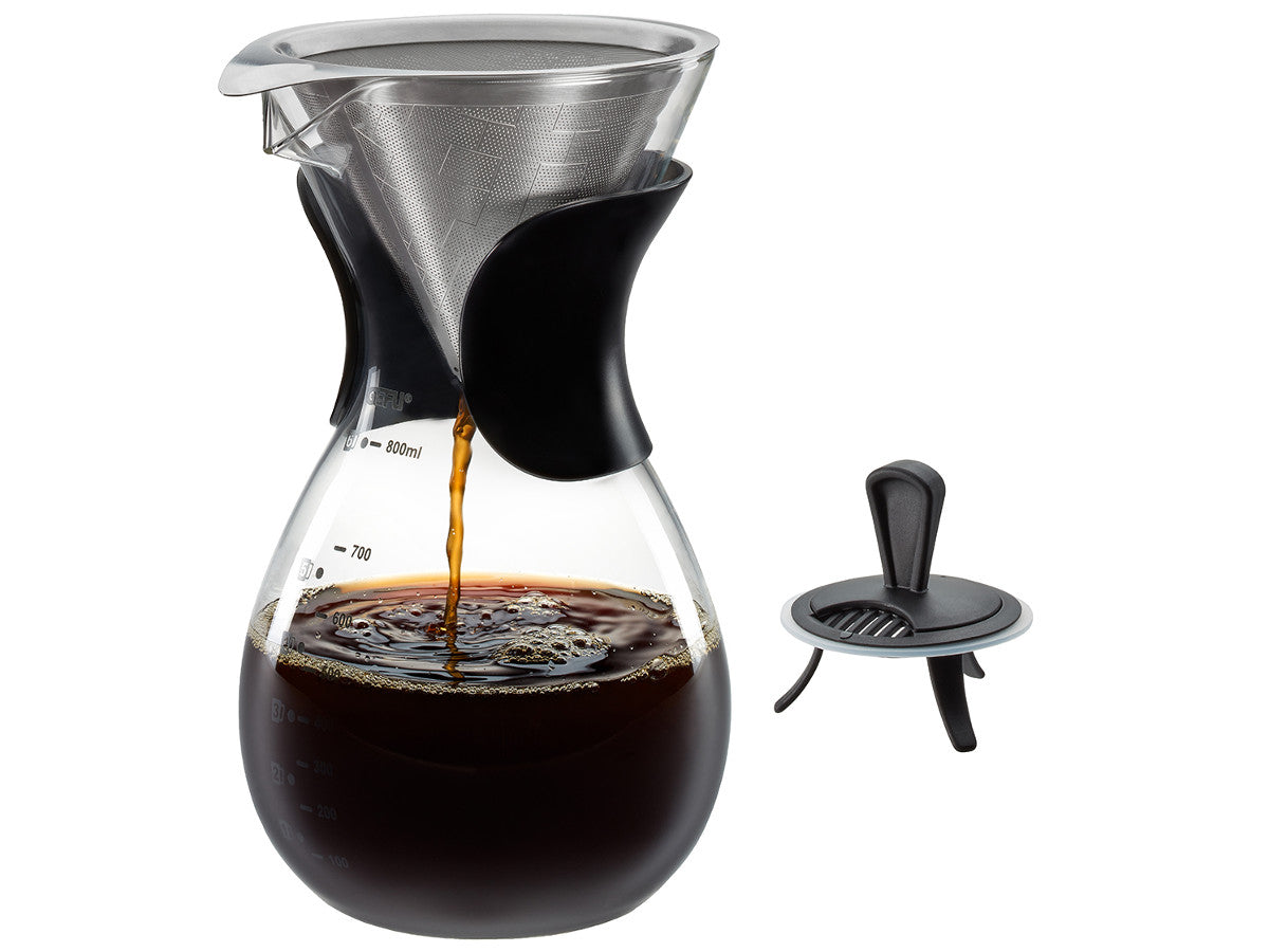 Stikla kafijas karafe Pour Over GEFU BUTIO, 800ml, komplektā ar metāla filtru Stikla kafijas karafe Pour Over GEFU BUTIO, 800ml, komplektā ar metāla filtru