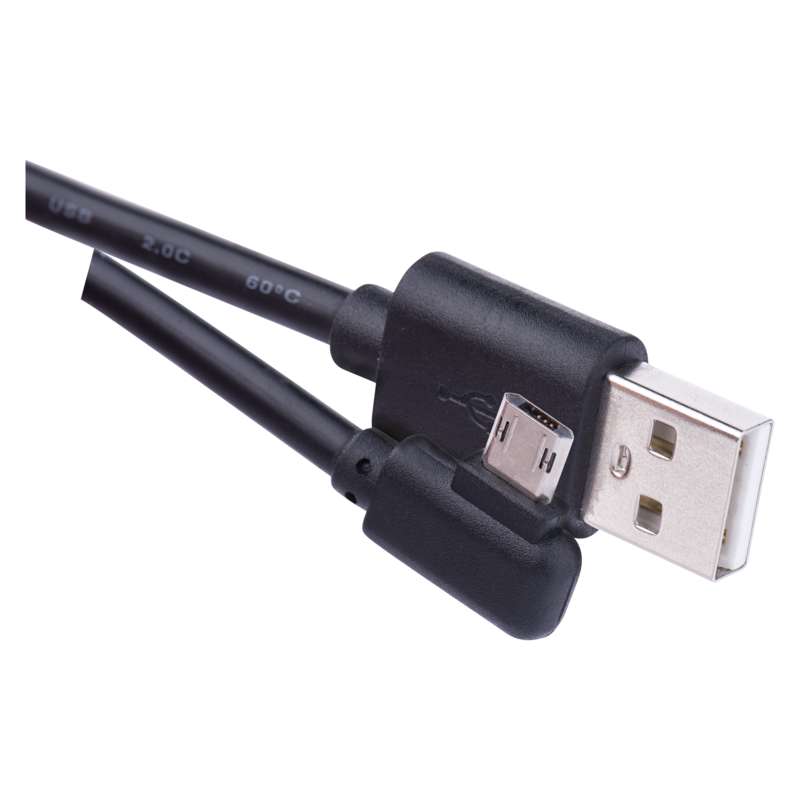 Lādētājs/savienojuma vads USB A spraudnis-USB micro B spraudnis leņķī 1m EMOS SM7005BL