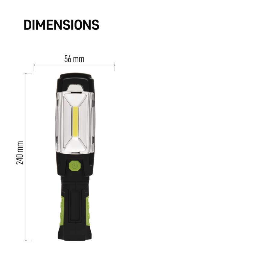 COB LED + LED rechargeable work lamp EMOS P4518, 380 lm, 2500 mAh COB LED + LED uzlādējama lampa darbam EMOS P4518, 380 lm, 2500 mAh