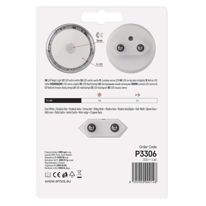 Naktslampa LED 0.5W ar fotosensoru 230V EMOS