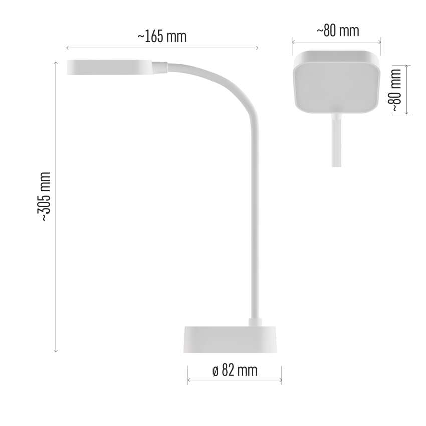LED galda lampa EMOS EMILY 2W 100lm 5000K USB balta LED galda lampa EMOS EMILY 2W 100lm 5000K USB balta