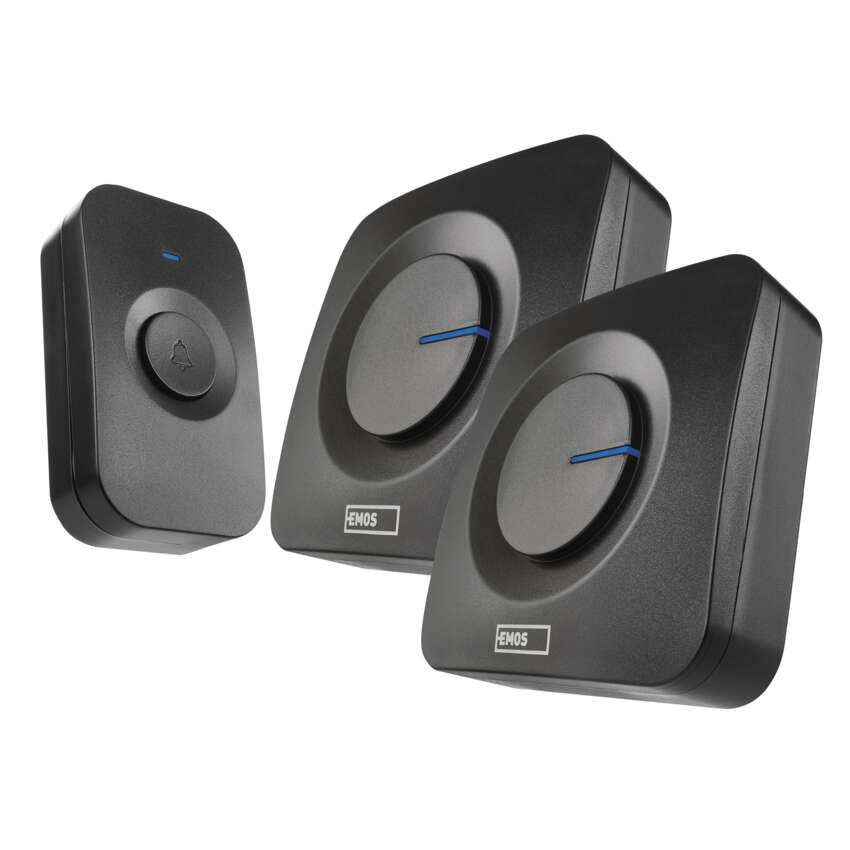 Bezvadu durvju zvans EMOS P5730 3xAAA melns