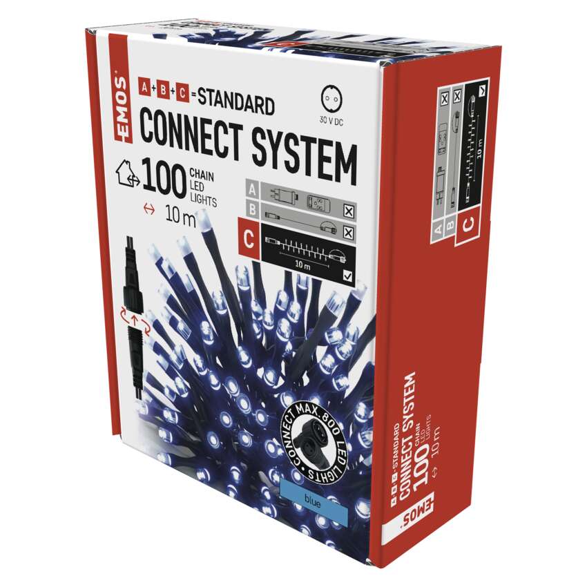 Standarta LED savienojošā virtene, 10 m, lietošanai ārā un iekštelpās, zila EMOS