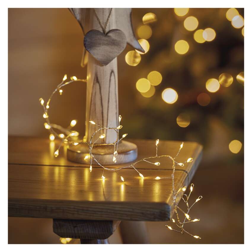 LED gaismiņu nano virtene 2.4m WW ar taimeri, 3xAA, EMOS, iekštelpām LED gaismiņu nano virtene 2.4m WW ar taimeri, 3xAA, EMOS, iekštelpām