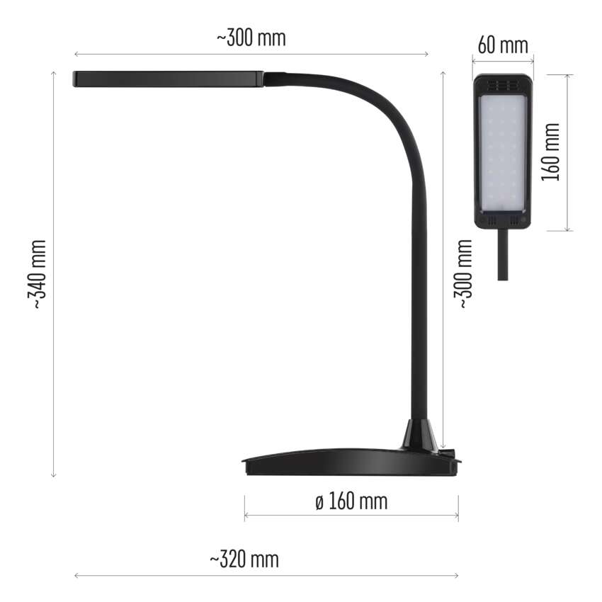 LED Galda lampa EMOS Eddy 6W 360lm 3000K-6800K DIM melna LED Galda lampa EMOS Eddy 6W 360lm 3000K-6800K DIM melna
