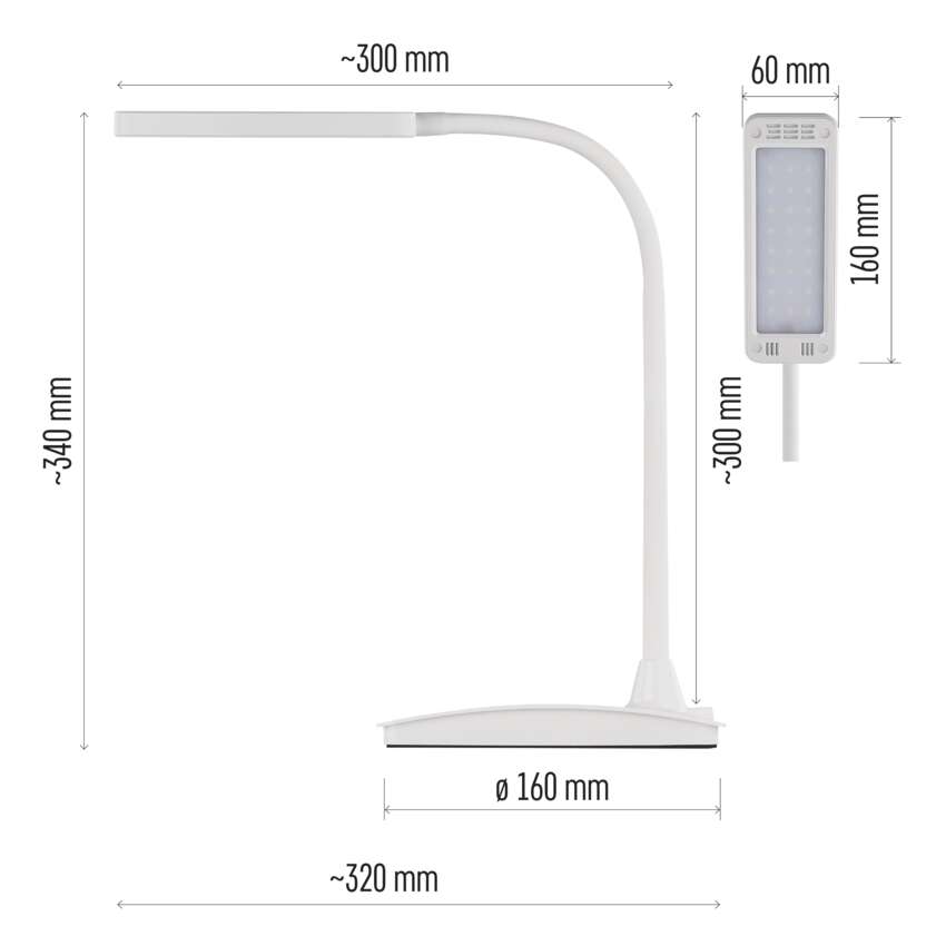 LED Galda lampa EMOS Eddy 6W 3000K-6800K DIM balta LED Galda lampa EMOS Eddy 6W 3000K-6800K DIM balta