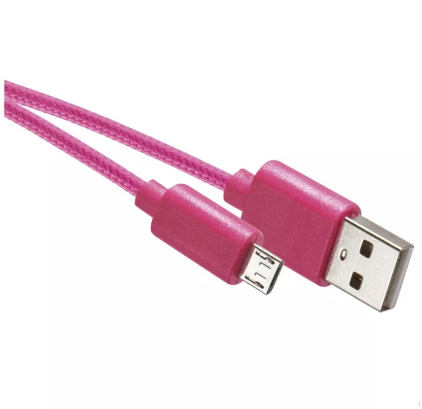Savienojuma vads USB A spraudnis-USB micro B spraudnis 1m rozā EMOS