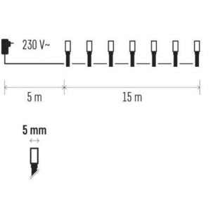 Gaismiņu virtene EMOS, 150LED, 8 režīmi, 18m, ar taimeri, lietojama arī ārā Gaismiņu virtene EMOS, 150LED, 8 režīmi, 18m, ar taimeri, lietojama arī ārā