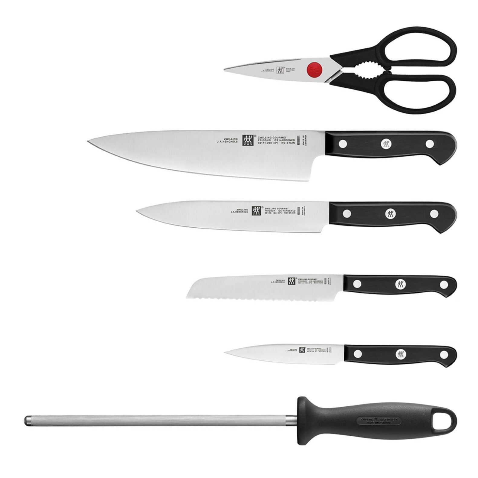 Nažu komplekts ZWILLING GOURMET koka statīvā 7pr.