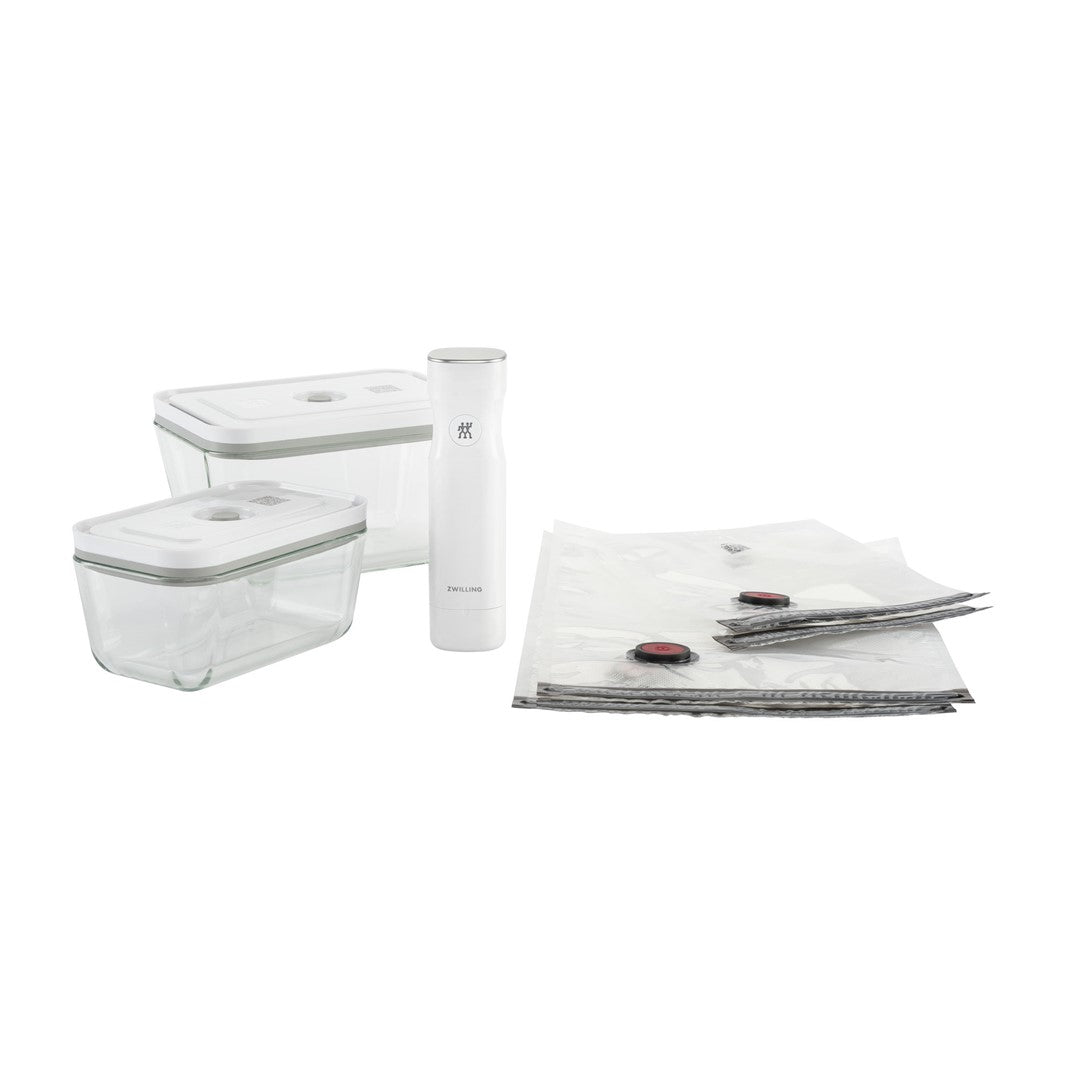 Stikla vakuuma trauku, maisiņu un sūknīša komplekts ZWILLING FRESH & SAVE M/L Stikla vakuuma trauku, maisiņu un sūknīša komplekts ZWILLING FRESH & SAVE M/L