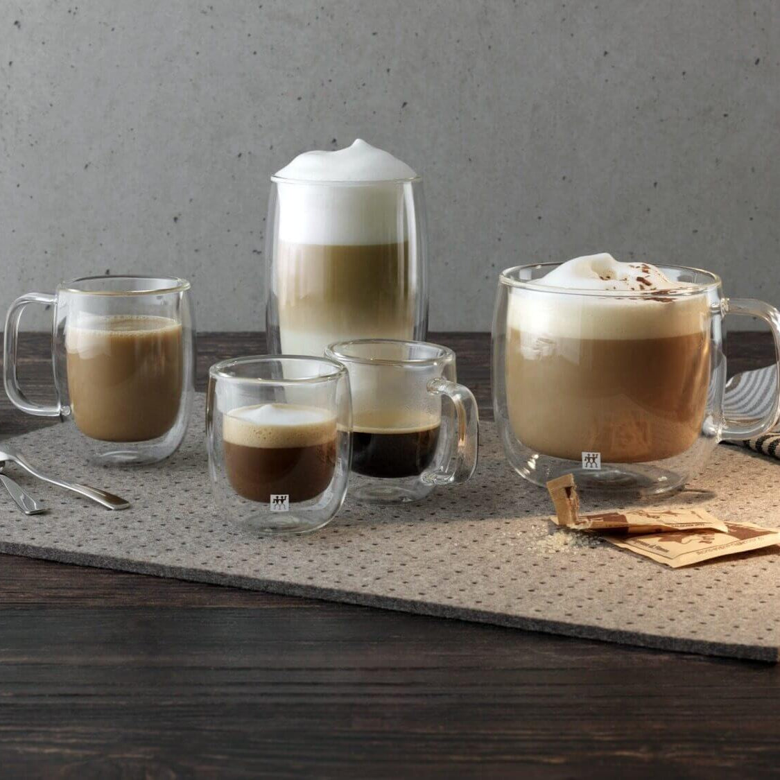 Dubultsienu stikla espresso glāzes Zwilling Sorrento 80ml, 2 gab.