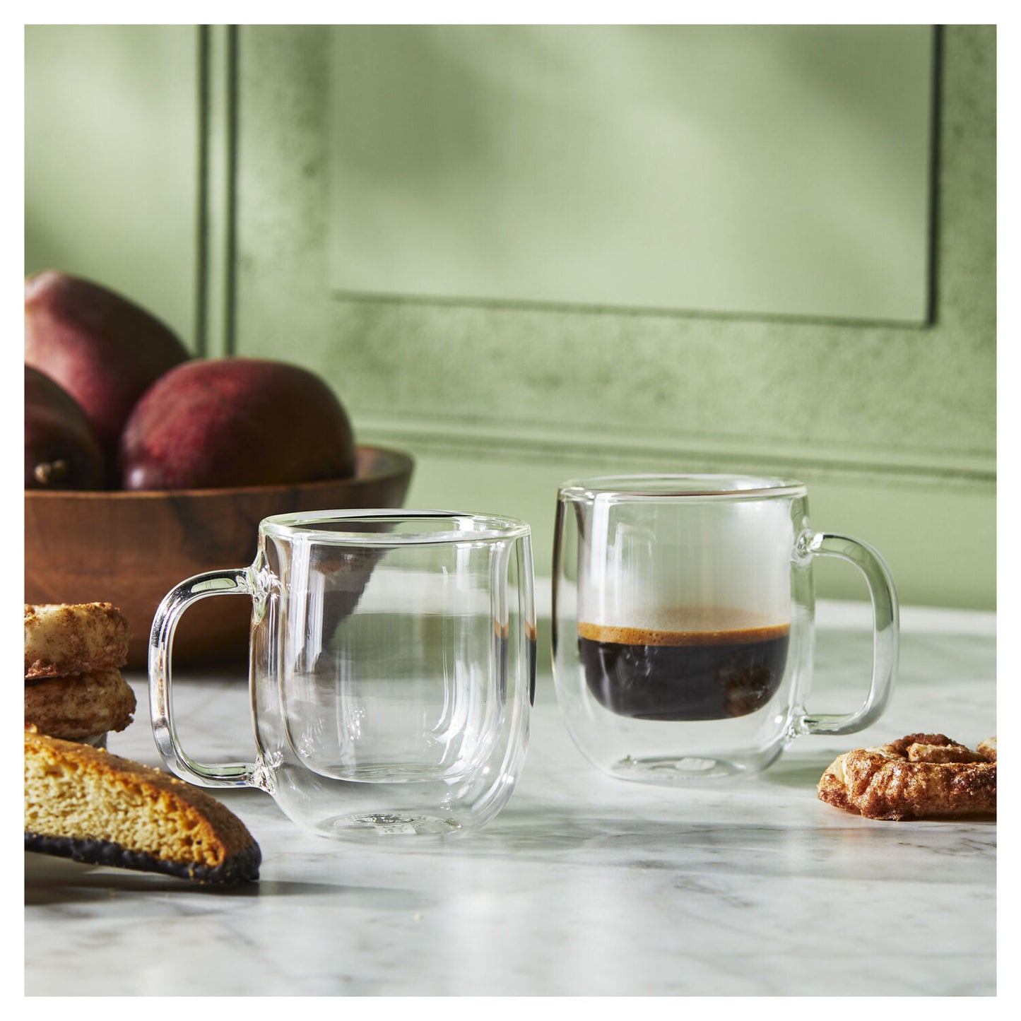 Dubultsienu stikla espresso krūzes Zwilling Sorrento PLUS 80ml, 2 gab.