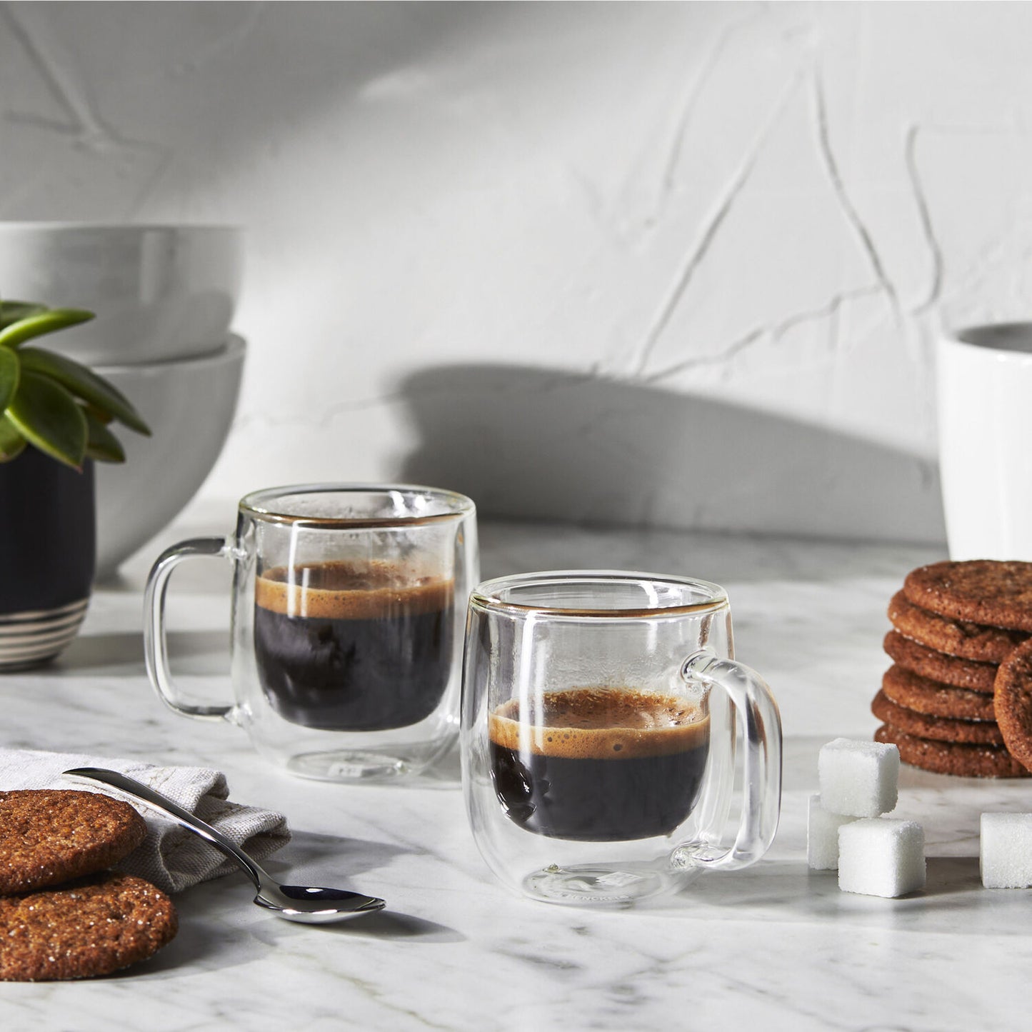 Dubultsienu stikla espresso krūzes Zwilling Sorrento PLUS 80ml, 2 gab.