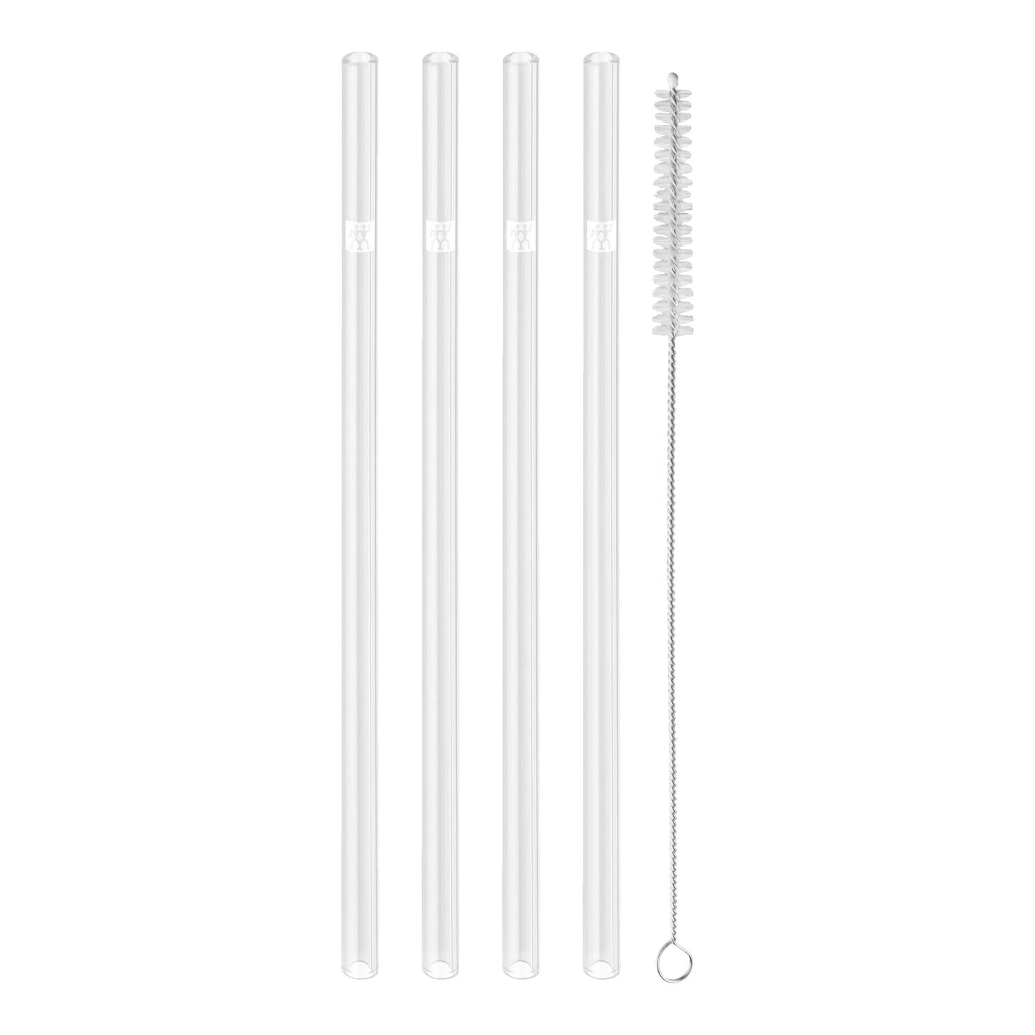 Glass straws 23cm Zwilling Sorrento transparent 4pcs with brush