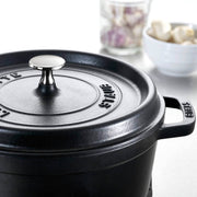 Emaljēts čuguna katls ar vāku Staub 24cm 3,8L Cocotte, melns
