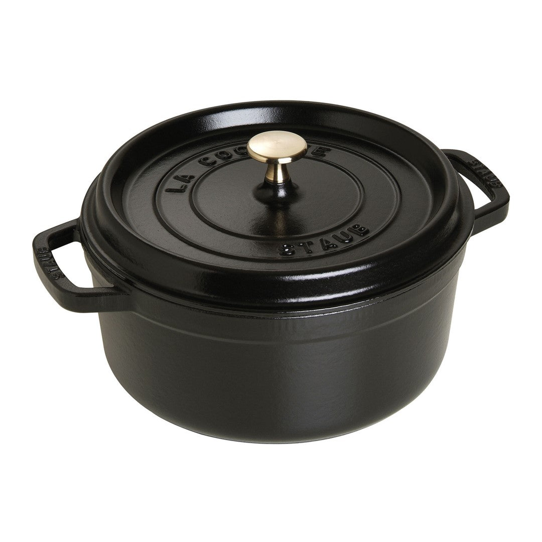 Emaljēts čuguna katls ar vāku Staub 24cm 3,8L Cocotte, melns