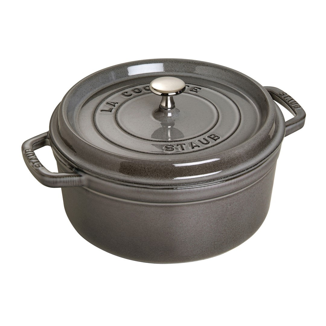 Emaljēts čuguna katls ar vāku Staub 24cm 3,8L Cocotte, grafīta pelēks