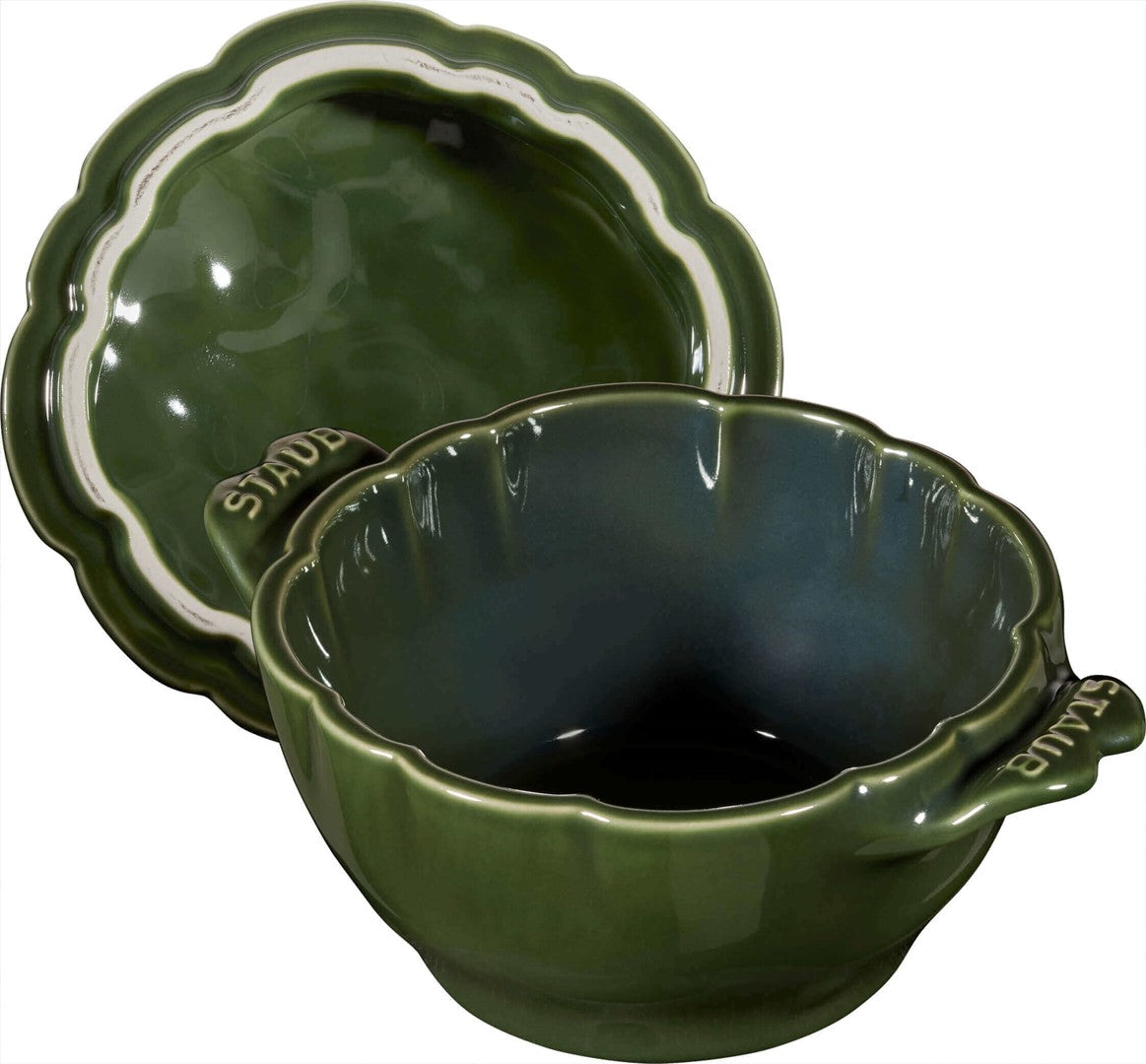 Keramikas cepeškrāsns katls STAUB Ceramique Artišoks 450 ml, zaļa